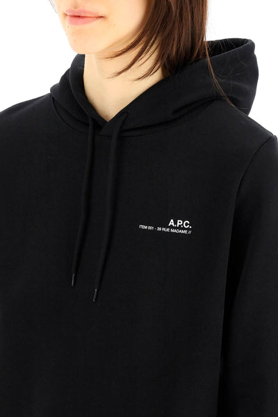 A.p.c. hoodie with logo print COFBQ F27674 BLACK