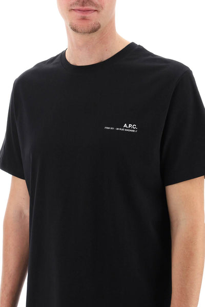 A.p.c. item t-shirt with logo print COFBT H26904 BLACK