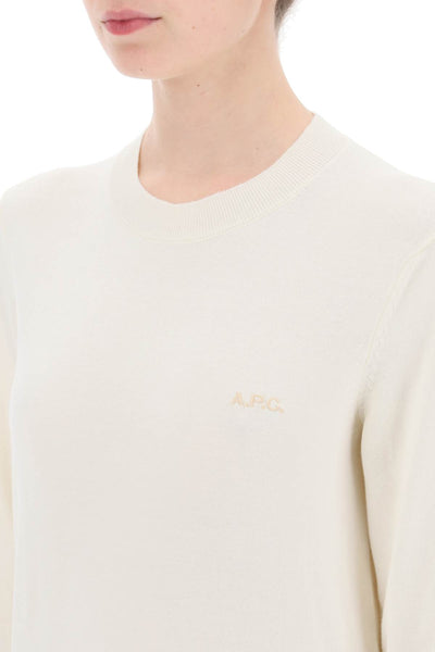 vera cotton crewneck pullover COGDK F23210 BLANC CASSE BEIGE