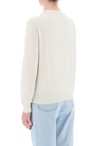 vera cotton crewneck pullover COGDK F23210 BLANC CASSE BEIGE