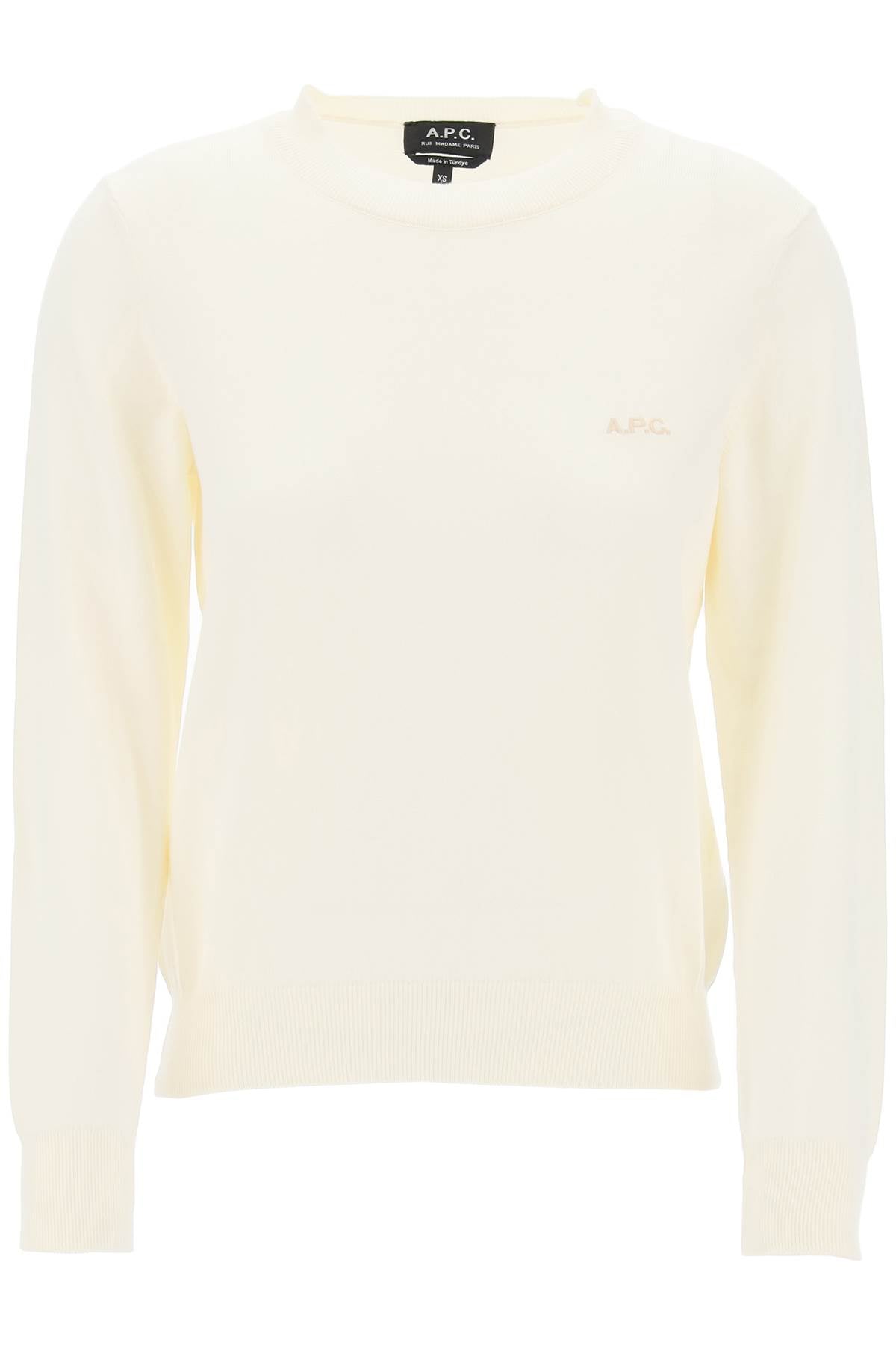 vera cotton crewneck pullover COGDK F23210 BLANC CASSE BEIGE