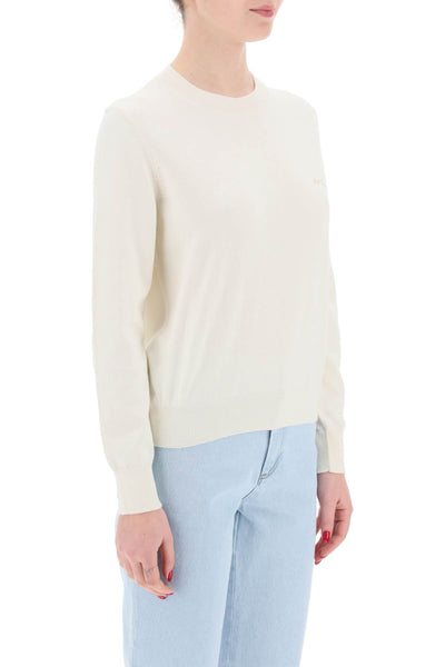 vera cotton crewneck pullover COGDK F23210 BLANC CASSE BEIGE