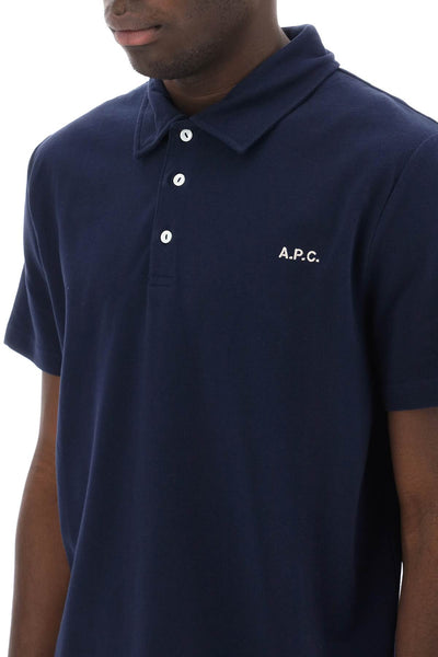 A.p.c. carter polo shirt with logo embroidery COGWZ H26342 DARK NAVY