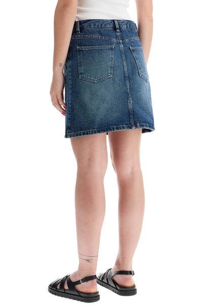 denim mini skirt COGZU F06094 INDIGO DELAVE