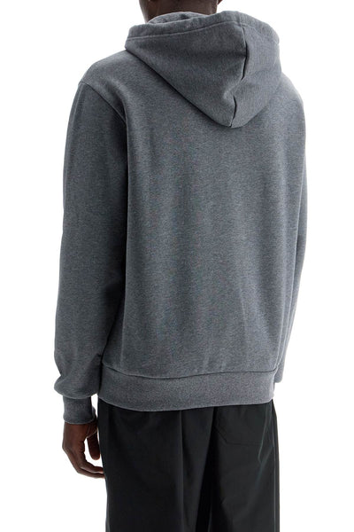 hooded sweatshirt with flocked COHBR H27917 ANTHRACITE CHINE/ECRU