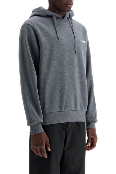 hooded sweatshirt with flocked COHBR H27917 ANTHRACITE CHINE/ECRU