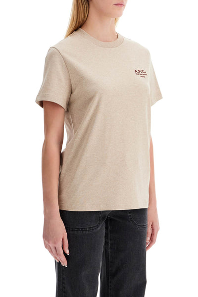 organic cotton rue madame t-shirt in COHBU M26388 BEIGE CHINE/BRIQUE