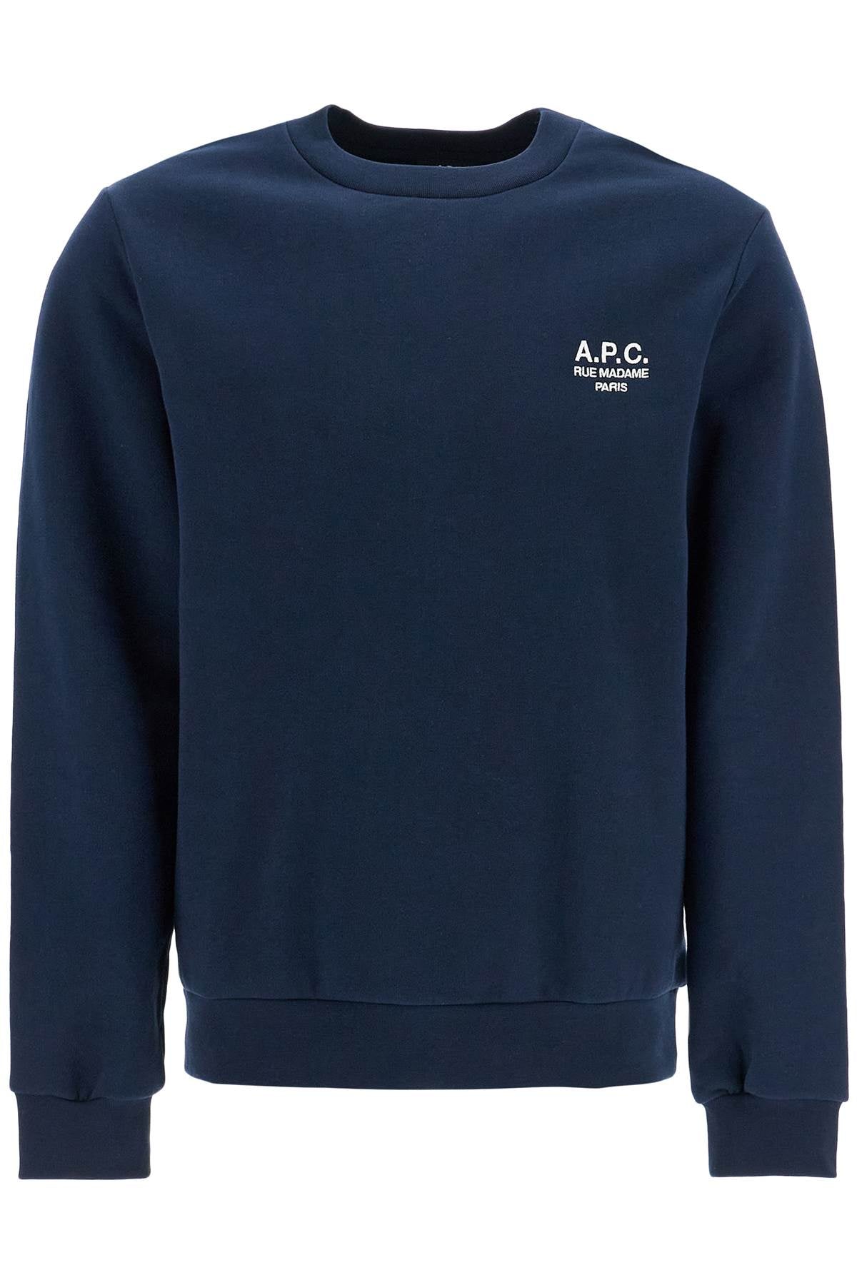 unisex dark blue organic cotton sweatshirt with embroidered logo COHBV M27913 TIQ DARK NAVYECRU | Italystation.com