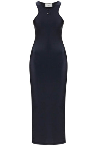 shiny jersey midi dress in COPJS72545 BLACK