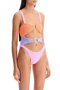 REINA OLGA one-piece corset color-block CORSET 3 TONE NEON | Italystation.com - Shop Now at italystation.com