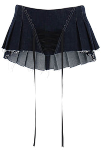 micro pleated skirt with corset COURTESAN ARMOUR SKIRT INDIGO