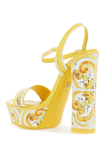 "shiny leather platform sandals with mai CR1741 AQ240 AZULEJOS GIALLO