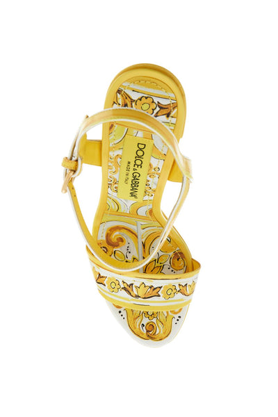 "shiny leather platform sandals with mai CR1741 AQ240 AZULEJOS GIALLO