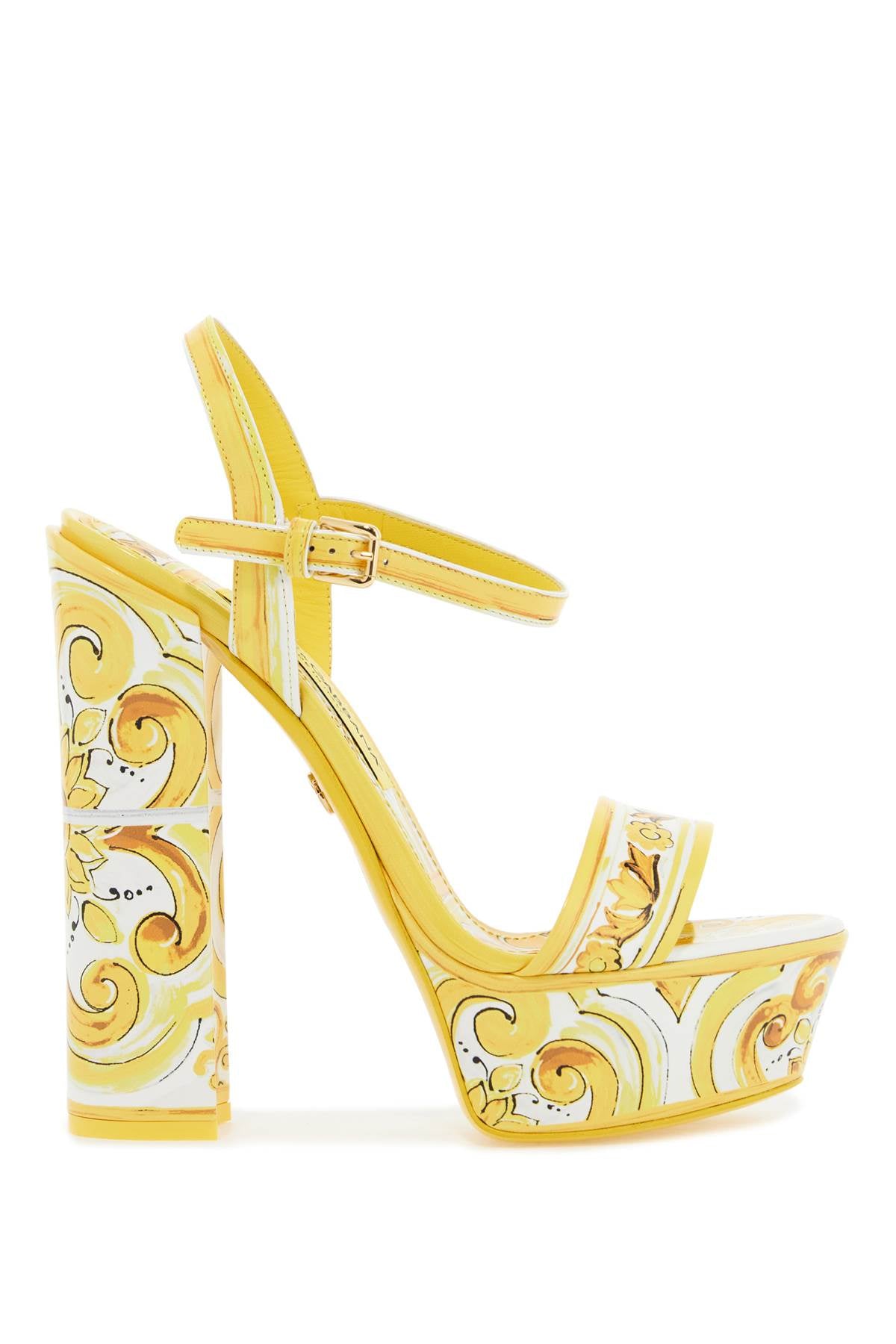 "shiny leather platform sandals with mai CR1741 AQ240 AZULEJOS GIALLO