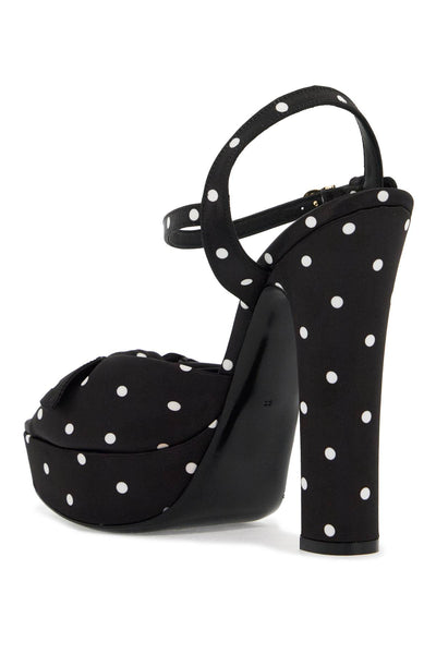 "keira polka dot satin platform sandals CR1751 AV885 POIS PICC BCO F.NERO