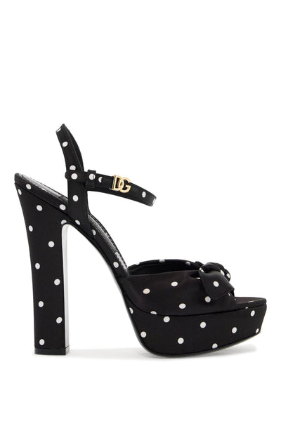 "keira polka dot satin platform sandals CR1751 AV885 POIS PICC BCO F.NERO