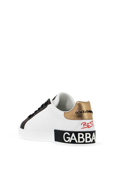 portofino sneakers with patches and embroidery CS1570 AZ268 SCRITTE FDO.BIANCO