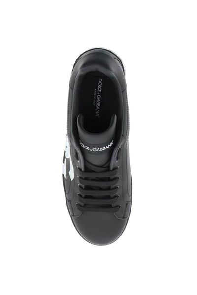 leather portofino sneakers with dg logo CS1772 AC330 NERO/NERO