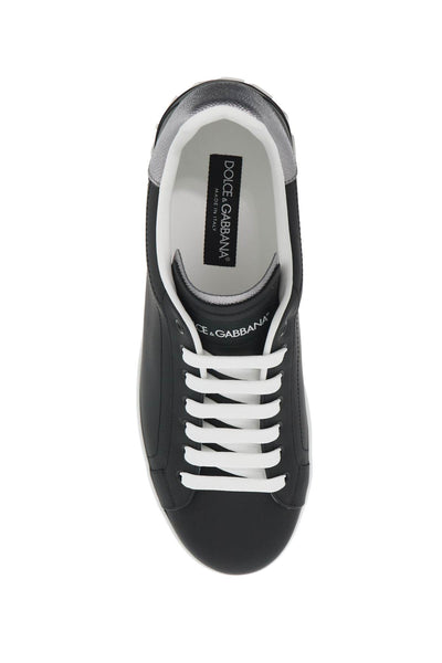 portofino leather sneakers CS2216 AH527 NERO/ARGENTO