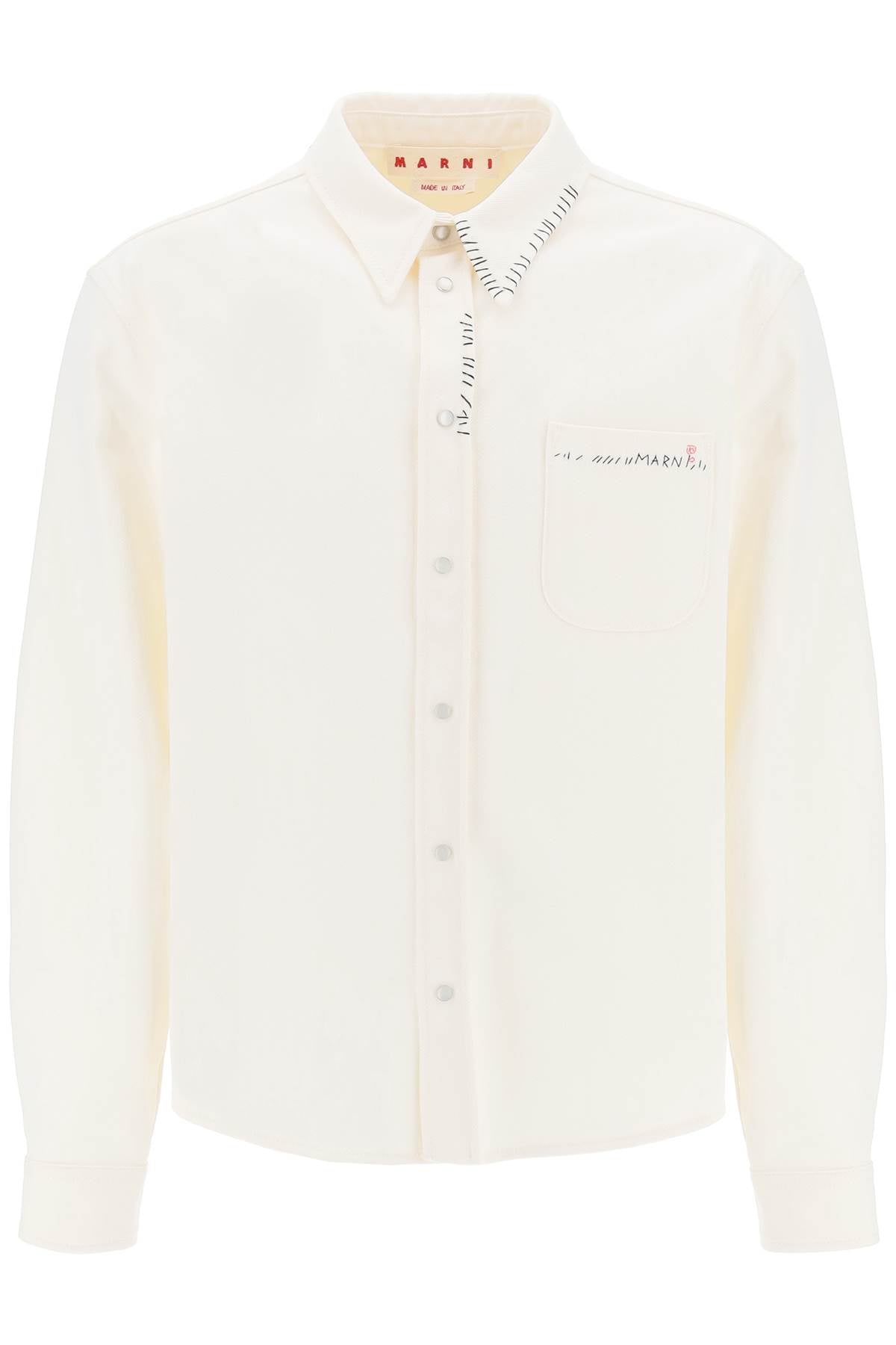 八分棉斜紋布外套式襯衫 CUJU0015S1TCX17 LILY WHITE