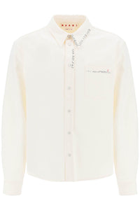 cotton drill overshirt in eight CUJU0015S1TCX17 LILY WHITE