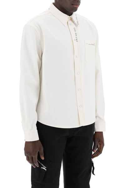 cotton drill overshirt in eight CUJU0015S1TCX17 LILY WHITE
