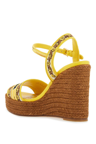 maiolica embroidered wedge sandals CZ0318 AV804 MULTICOLOR/SOLE