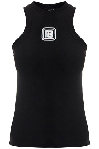 sleeveless top with pb DF1EB045BC49 BLACK/WHITE