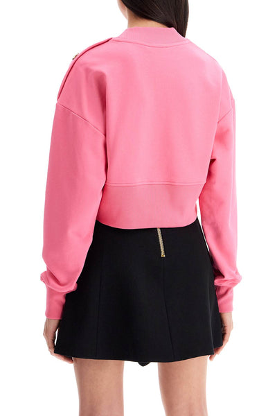 cropped sweatshirt with buttons DF1JO040BB02 FUSCHIA / RED