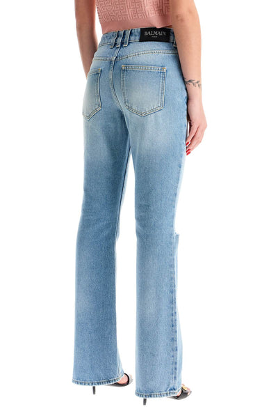 flare mid-rise jeans with DF1MJ130DE53 LIGHT BLUE JEAN