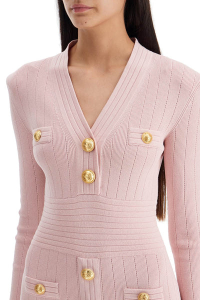 knitted mini dress with buttons DF1R8059KB07 LIGHT PINK