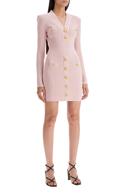 knitted mini dress with buttons DF1R8059KB07 LIGHT PINK