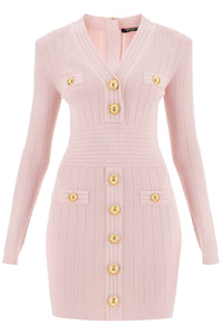 knitted mini dress with buttons DF1R8059KB07 LIGHT PINK