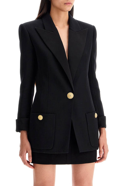 one-button jacket with lapels DF1SE095ME54 BLACK/BLACK