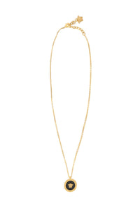 enameled medusa necklace DG17255 DJMR BLACK-TRIBUTE GOLD