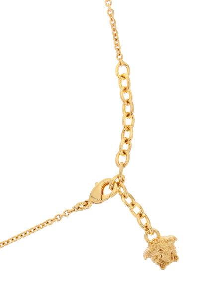 enameled medusa necklace DG17255 DJMR BLACK-TRIBUTE GOLD