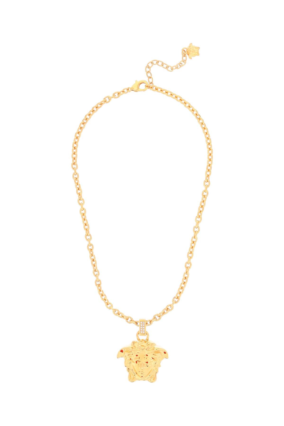 la medusa necklace with crystals DG1I125 DJMX CRYSTAL-VERSACE GOLD