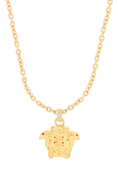 la medusa necklace with crystals DG1I125 DJMX CRYSTAL-VERSACE GOLD