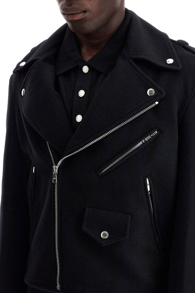 wool felt biker jacket in DH1TD512WC68 BLACK