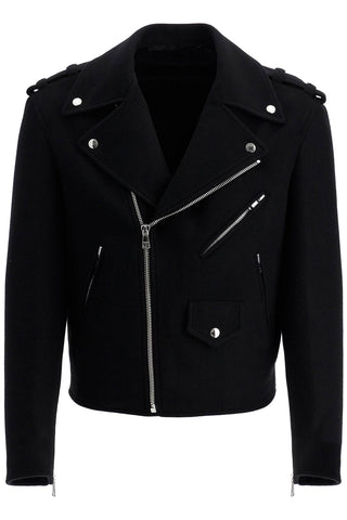 wool felt biker jacket in DH1TD512WC68 BLACK