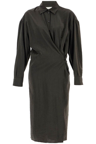 asymmetric shirt dress DR1024 LF208 DARK ESPRESSO