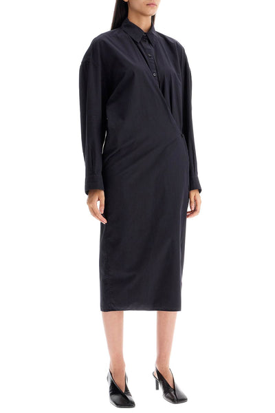 asymmetric shirt dress DR1024 LF445 DARK NAVY