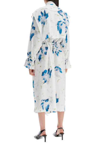 printed dust coat with cape DR1052 LF1271 CHALK BLUE