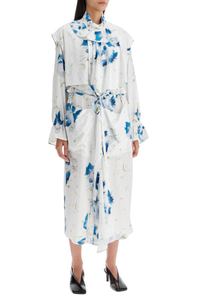 printed dust coat with cape DR1052 LF1271 CHALK BLUE