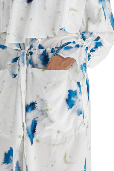 printed dust coat with cape DR1052 LF1271 CHALK BLUE