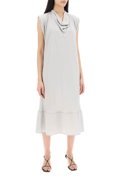 midi dress with diagonal cut in DR1055 LF1126 CLOUD GREY