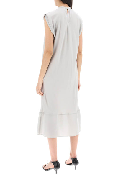 midi dress with diagonal cut in DR1055 LF1126 CLOUD GREY