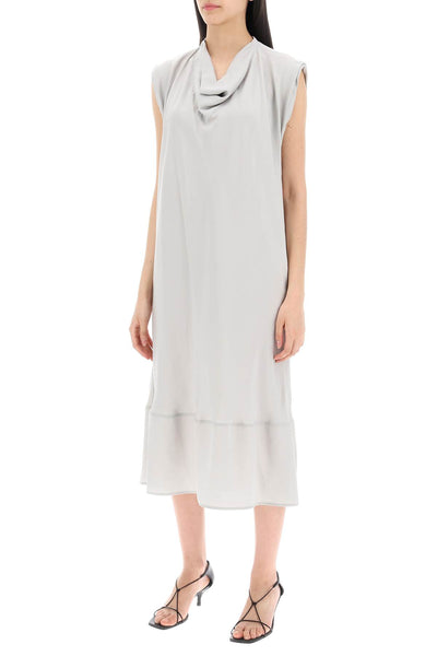 midi dress with diagonal cut in DR1055 LF1126 CLOUD GREY