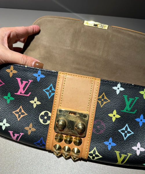 Paris Station Louis vuitton black multicolor monogram courtney clutch | Italystation.com - Shop Now at italystation.com