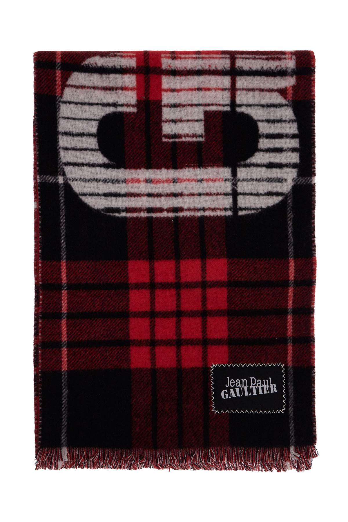 wool tartan scarf for EC047P C560 RED/BLACK/WHITE